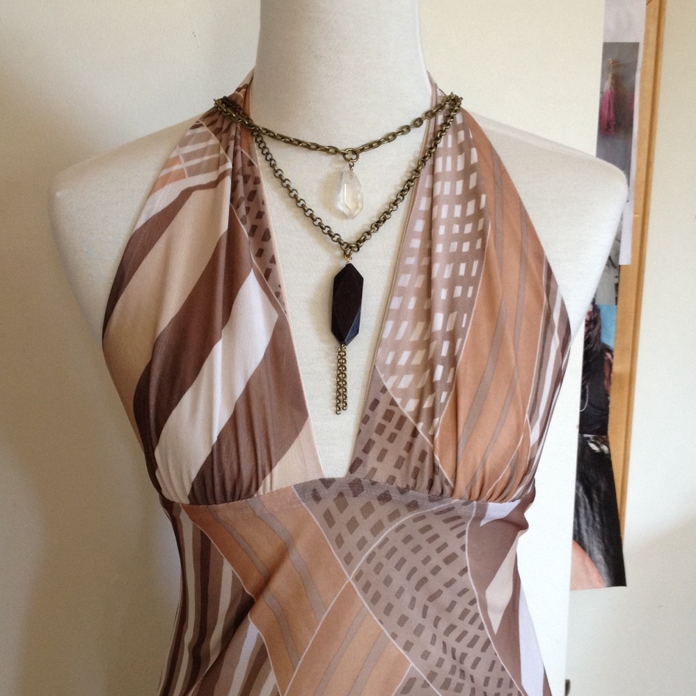 Silk halter dress. - Picture 2 of 4
